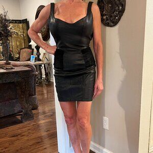 North Beach Leather Black Leather & Suede Dress (Size XS)